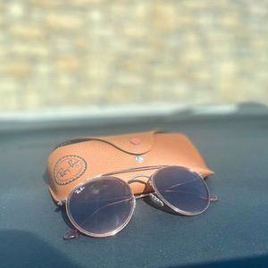 RayBan Round Double Bridge Pink Brown Gradient Sunglasses $150